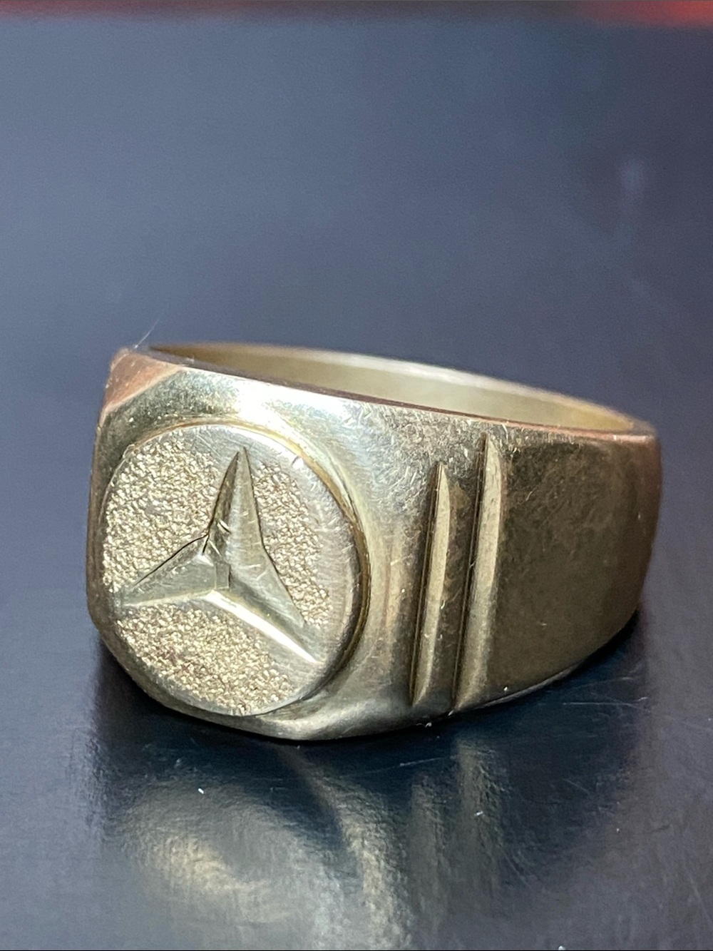 Mercedes -Benz Logo Replica Brass Ring Men’s Size 11